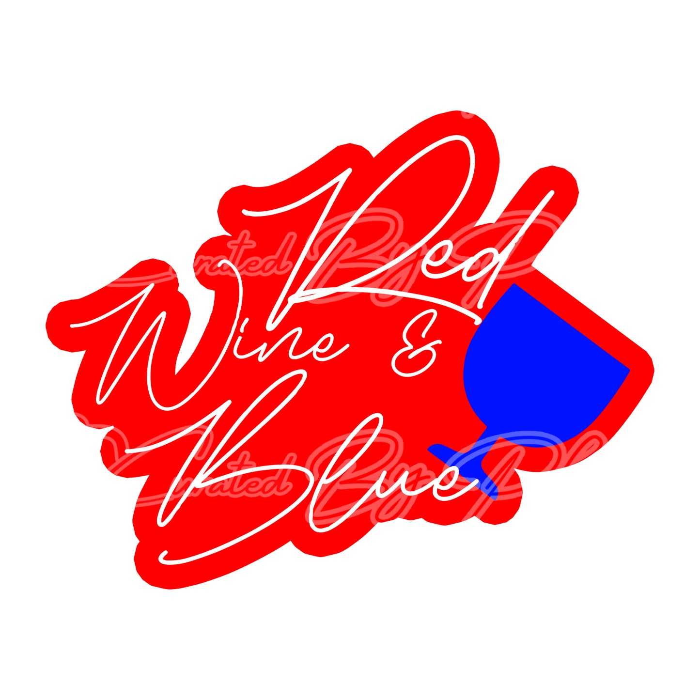 Red wine and blue prop-4th of july photo booth props- July 4th props-photo booth props-custom props- custom prop signs-props -Curated by Phoenix