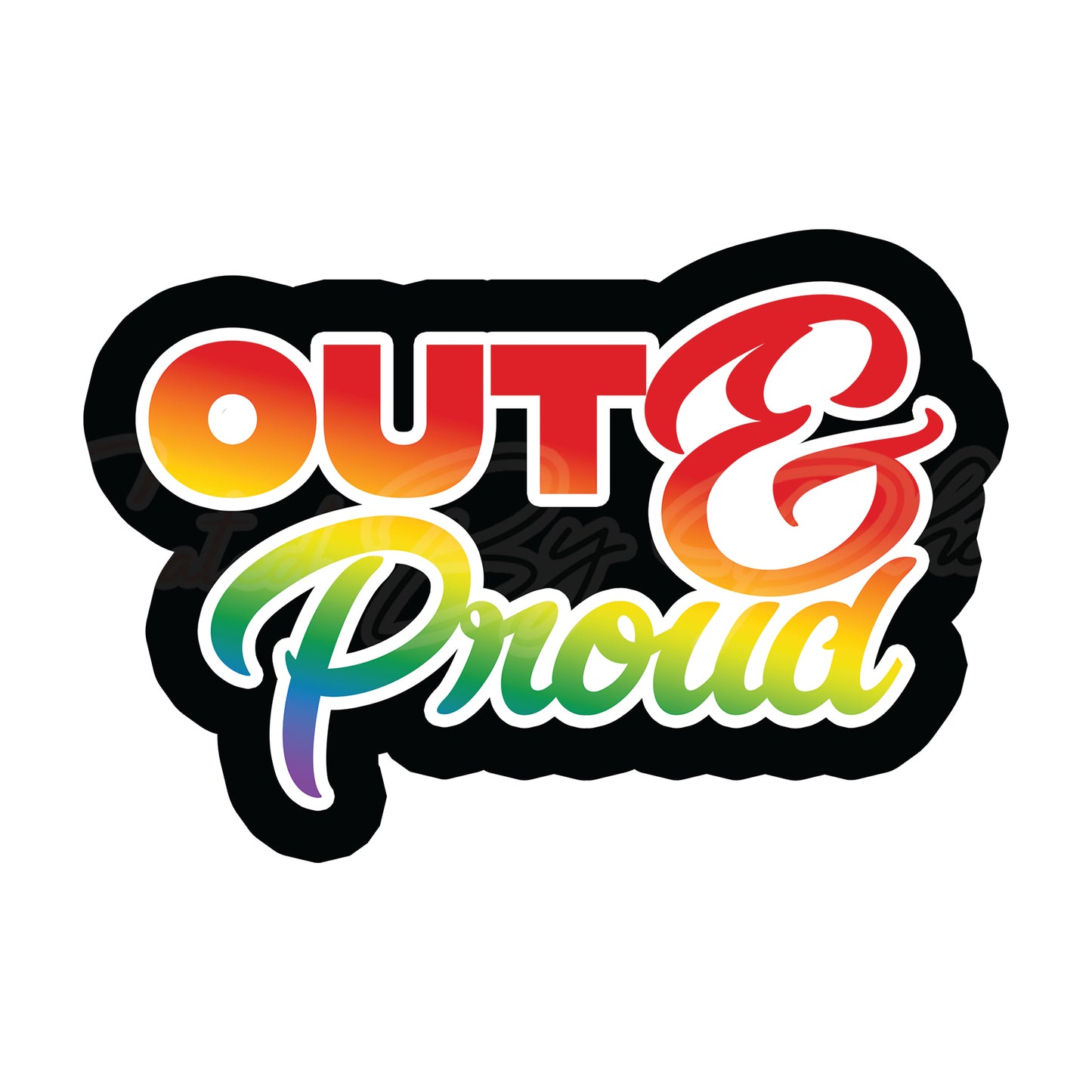 Out And Proud prop, pride photo booth props, pride props, photo booth props, custom props, custom prop signs, props, Curated by Phoenix