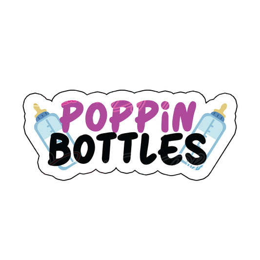 Poppin Bottles Pink  prop-baby shower photo booth props- baby shower props-photo booth props-custom props- custom prop signs-props -Curated by Phoenix 