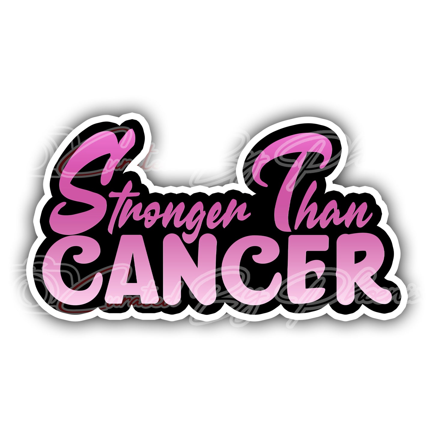 Stronger Than Cancer Prop-breast cancer photo booth props- breast cancer props-photo booth props-custom props- custom prop signs-props -Curated by Phoenix
