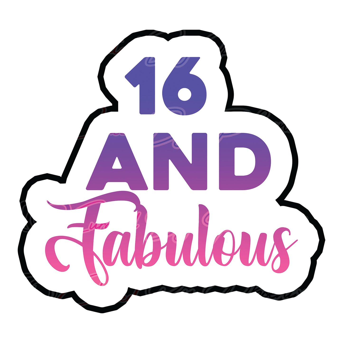 16 And Fabulous prop-sweet sixteen photo booth props- sweet sixteen props-photo booth props-custom props- custom prop signs-props -Curated by Phoenix