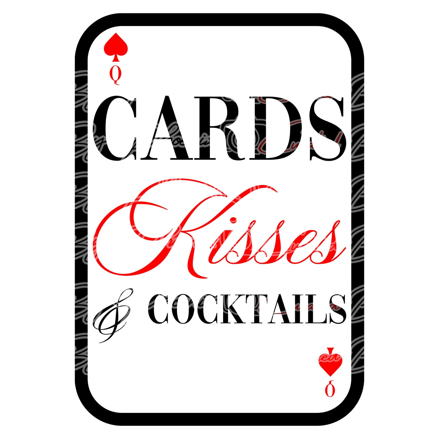 Cards Kisses and Cocktails Prop