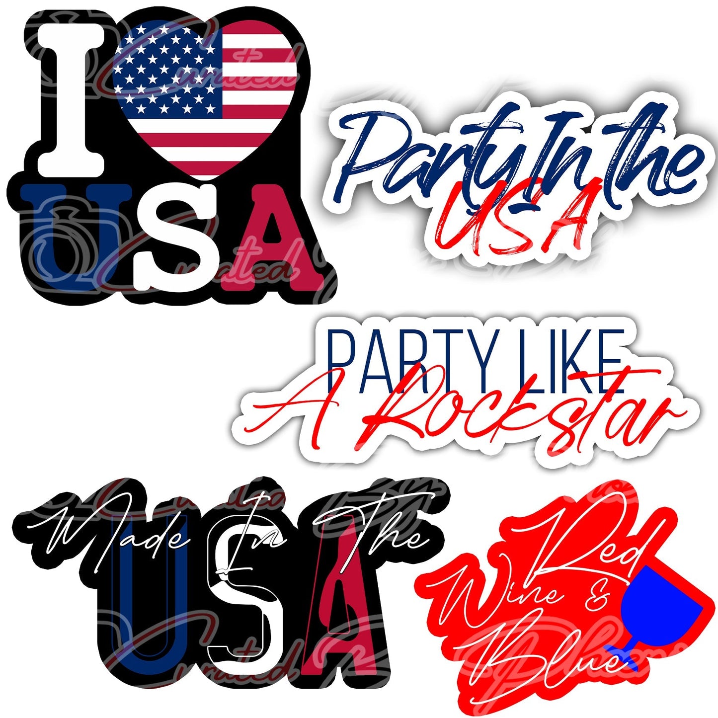 4th  of july photo booth props- July 4th props-photo booth props-custom props- custom prop signs-props -Curated by Phoenix 