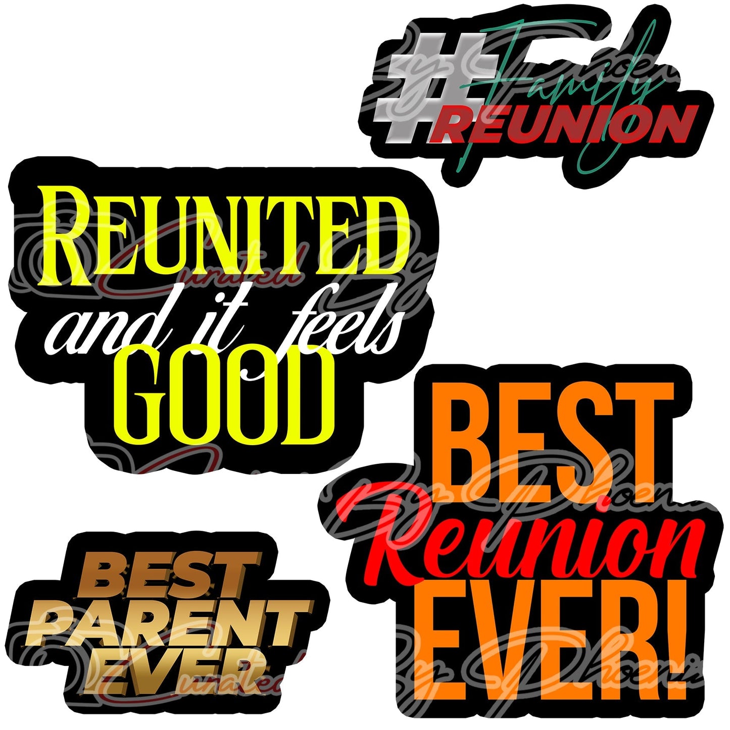 Best reunion photo booth props- reunion props-photo booth props-custom props- custom prop signs-props -Curated by Phoenix 