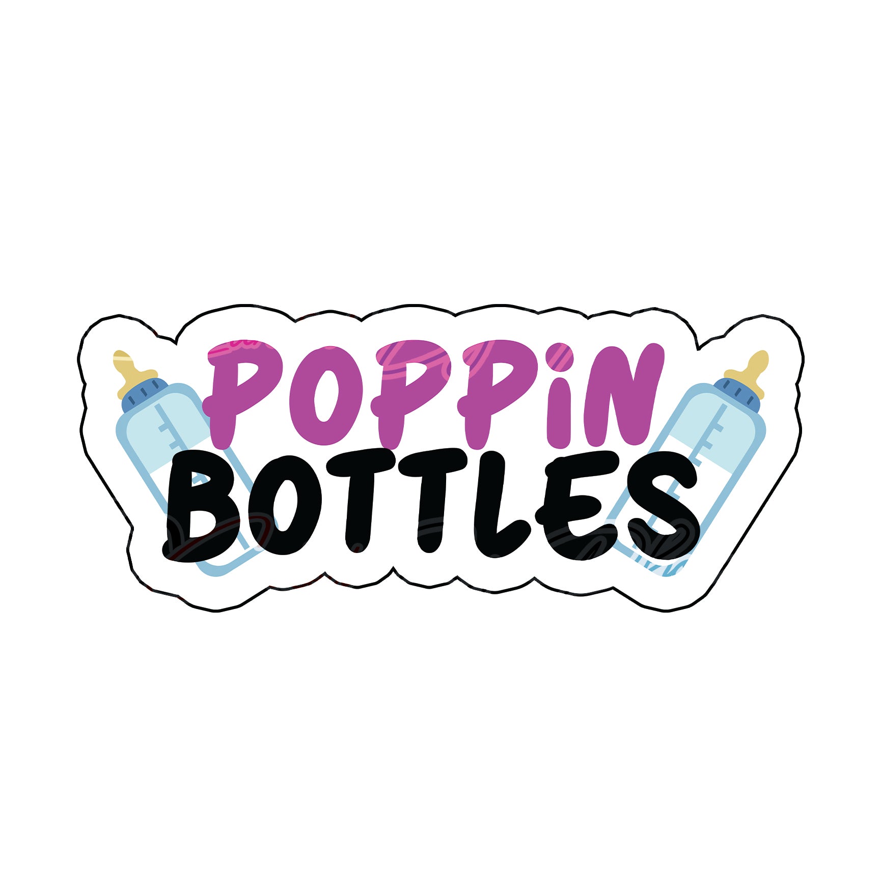 Custom PVC Photo Booth Prop Poppin Bottles Pink  