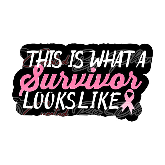 This is what survivor looks like prop-breast cancer photo booth props- breast cancer props-photo booth props-custom props- custom prop signs-props -Curated by Phoenix 